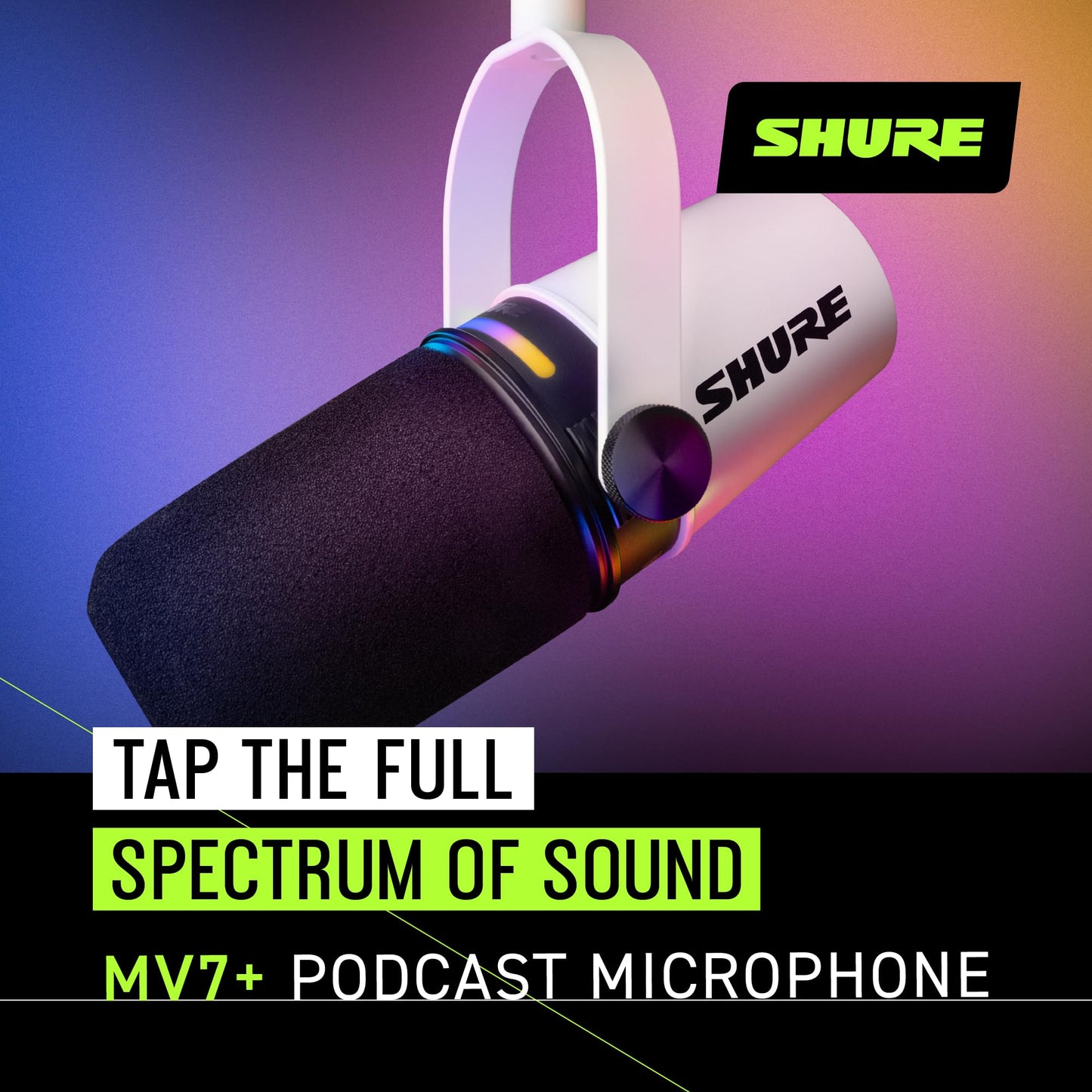 Shure MV7+ Podcast XLR/USB Microphone (White) - electronicsexpo.com - Microphones