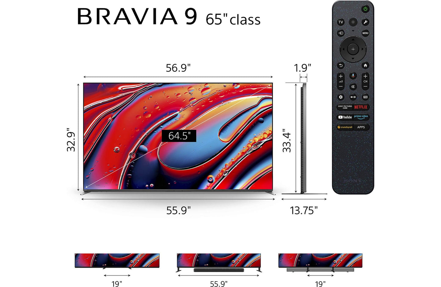 Sony BRAVIA 9 K65XR90 Smart Mini LED 4K UHD TV with HDR (65") - electronicsexpo.com - Televisions