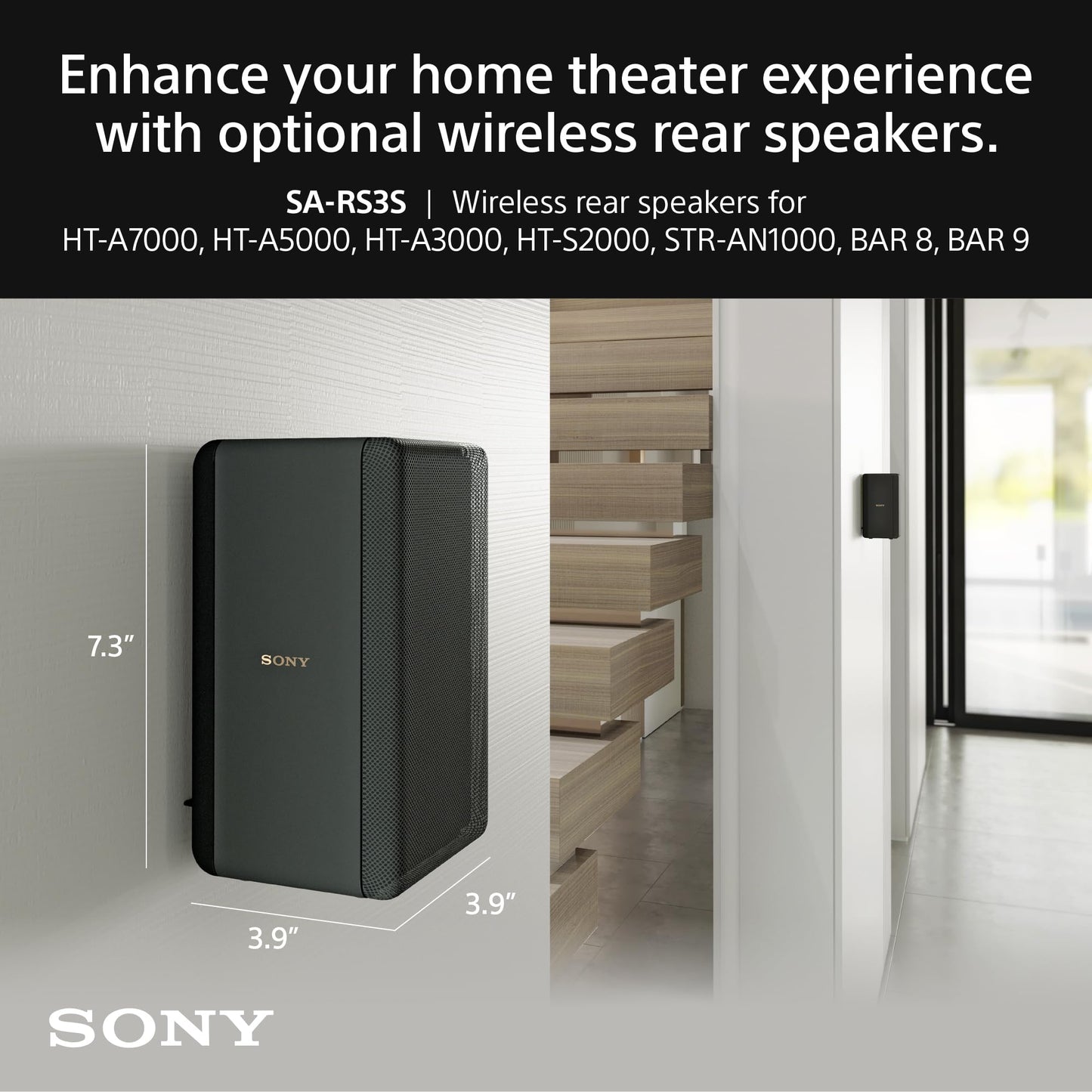 Sony SA - RS3S Wireless Surround Speaker Kit for Select Sony Sound Bars and A/V Receivers - electronicsexpo.com - Surround Speakers