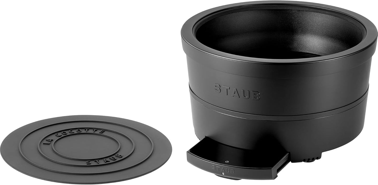 Staub Precision Induction Multi Cooker: Braise, Brown, Steam, Slow Cook and Warm with your Staub Dutch Oven, Matte Black, Dutch Oven Sold Separately - electronicsexpo.com - Slow Cookers