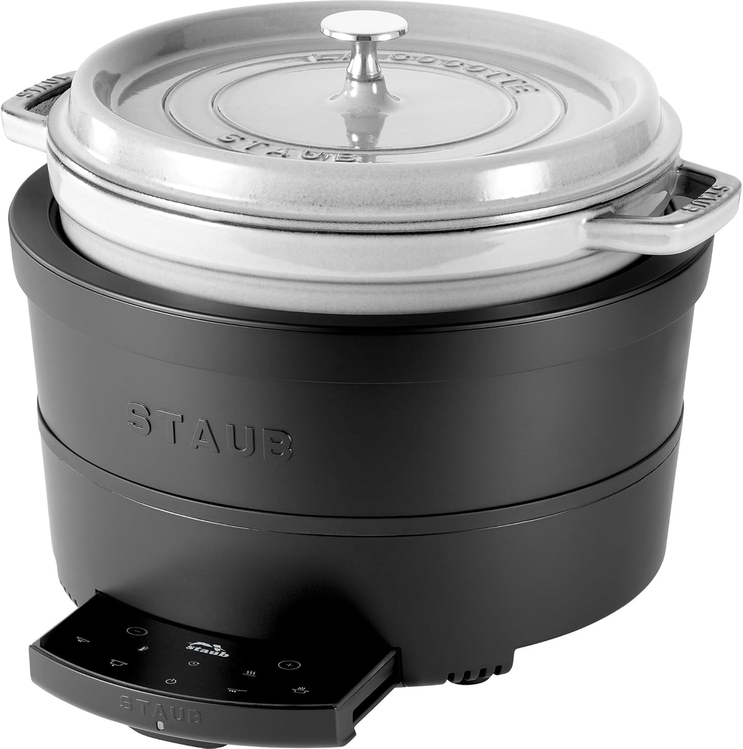 Staub Precision Induction Multi Cooker: Braise, Brown, Steam, Slow Cook and Warm with your Staub Dutch Oven, Matte Black, Dutch Oven Sold Separately - electronicsexpo.com - Slow Cookers