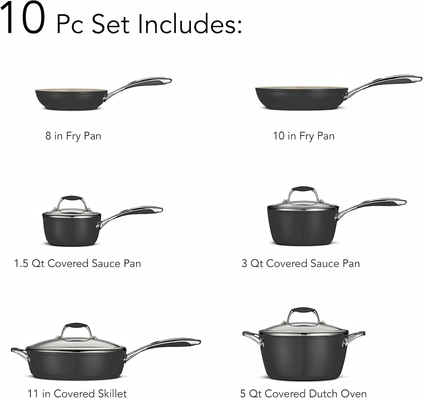 Tramontina 80110/525DS Gourmet Ceramica Deluxe Cookware Set - electronicsexpo.com - Cookware Sets