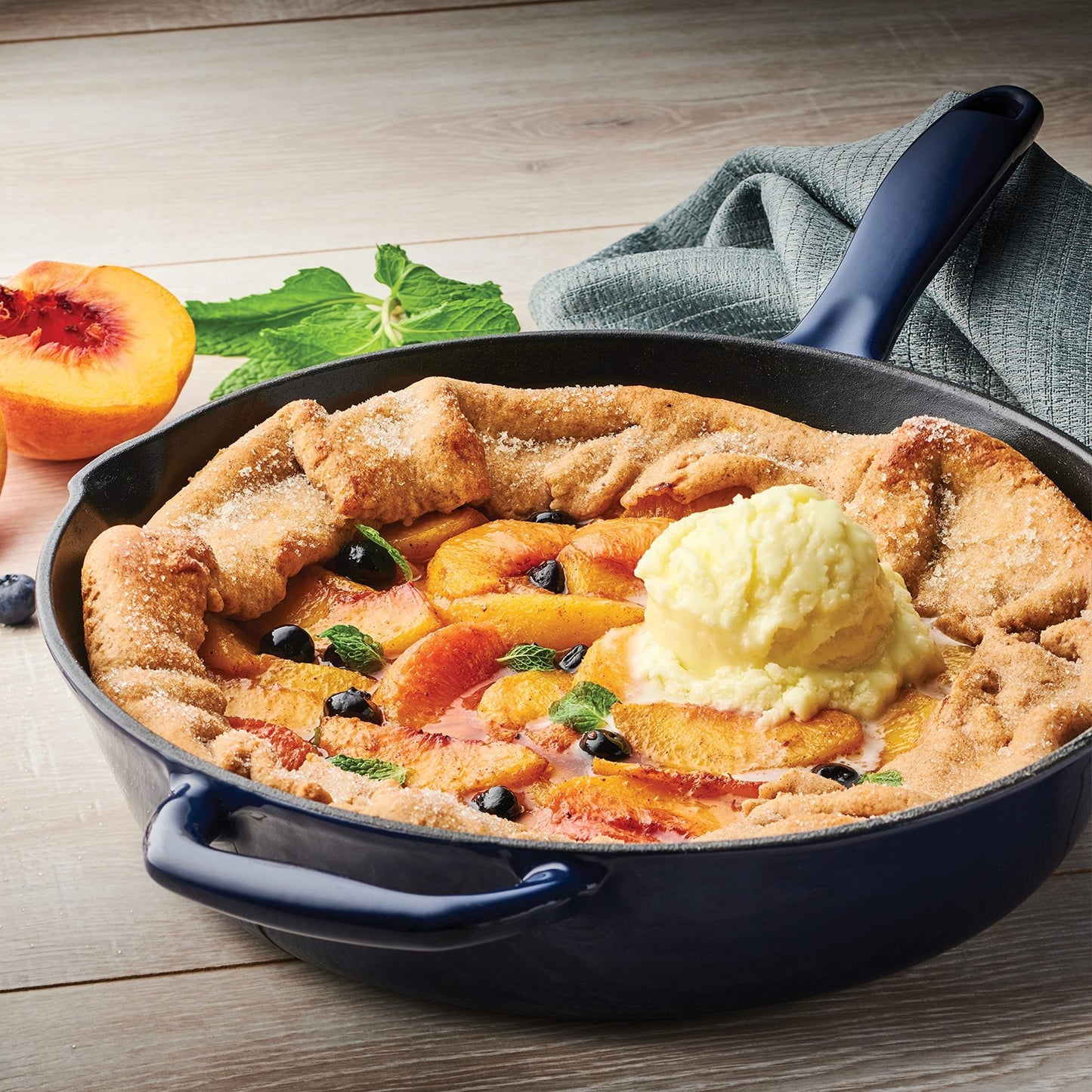 Tramontina Bestow Enameled Cast Iron Skillet 10" Frying Pan (Blue) - electronicsexpo.com - Frying Pans & Skillets