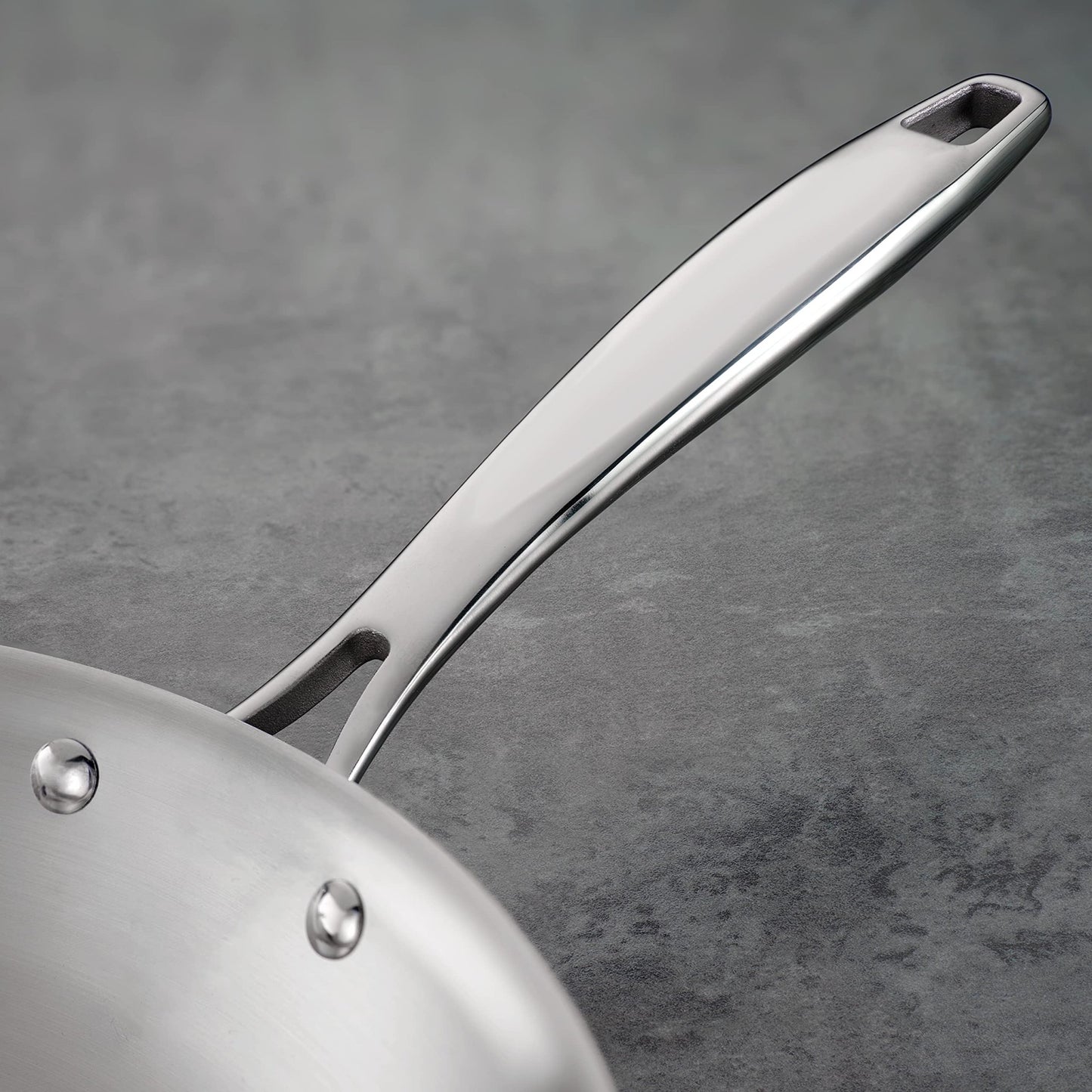 Tramontina Seattle Tri - Ply Clad Stainless Steel 12 - Inch Large Frying Pan, Induction - Ready Skillet, Dishwasher - Safe, NSF - Certified, Made in Brazil - electronicsexpo.com - Frying Pans & Skillets