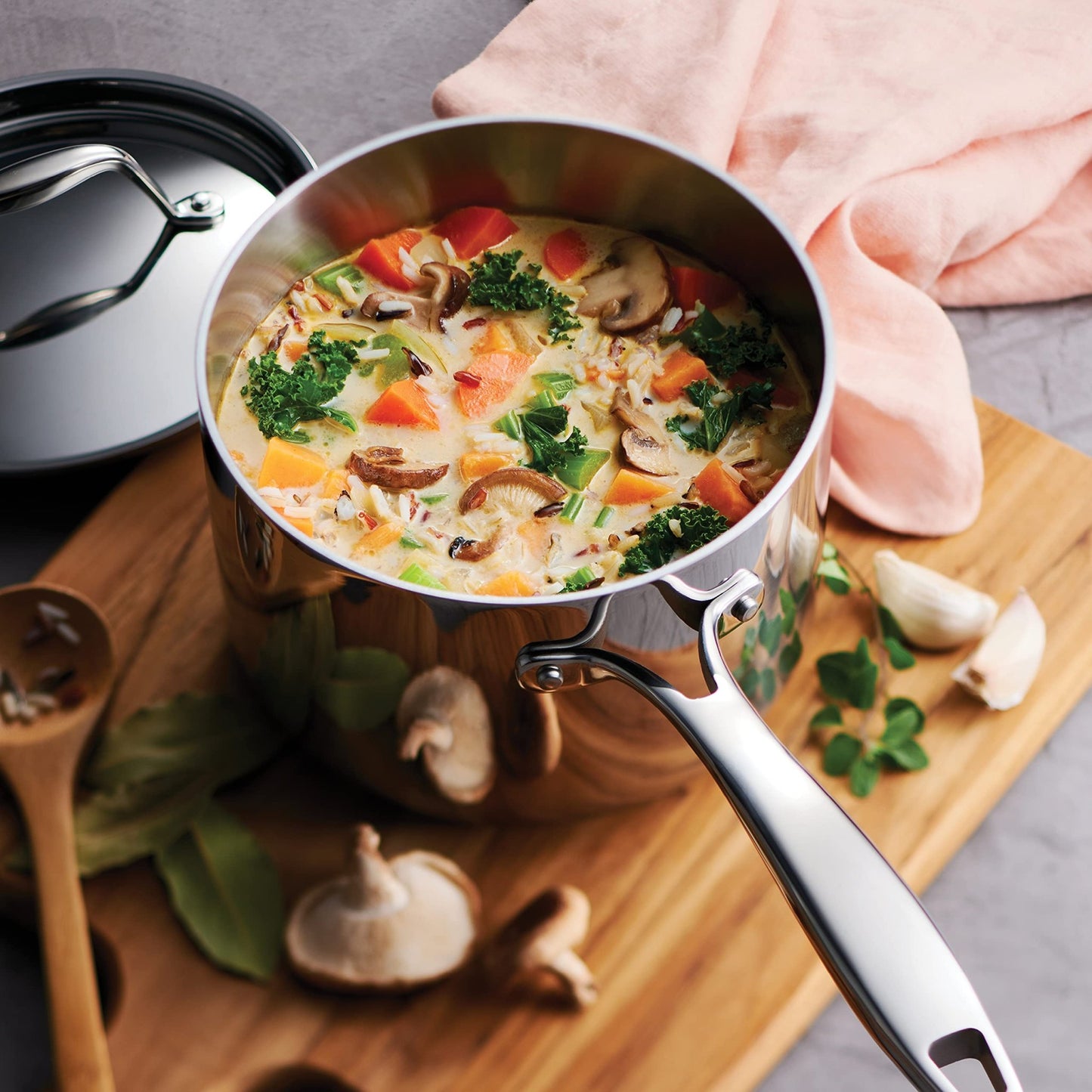 Tramontina Tri - Ply Clad Stainless Steel 2 - Quart Sauce Pan with Lid, Induction - Ready, Dishwasher - Safe, NSF - Certified, Made in Brazil - electronicsexpo.com - Sauce Pans & Sauciers