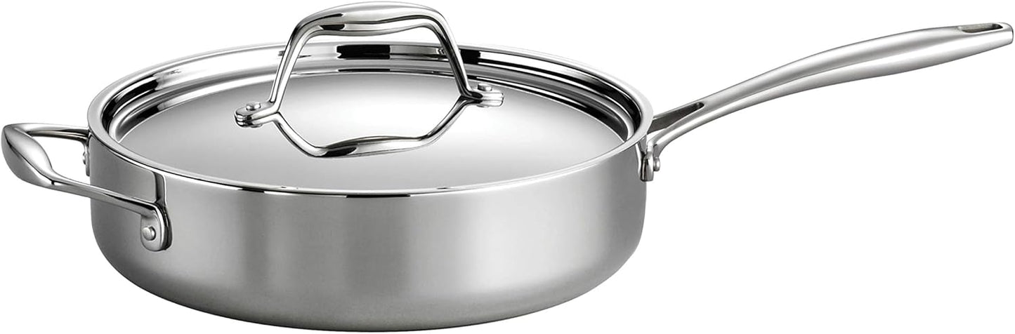 Tramontina Tri - Ply Clad Stainless Steel 3 - Quart Saute Pan with Lid - electronicsexpo.com - Sauce Pans & Sauciers