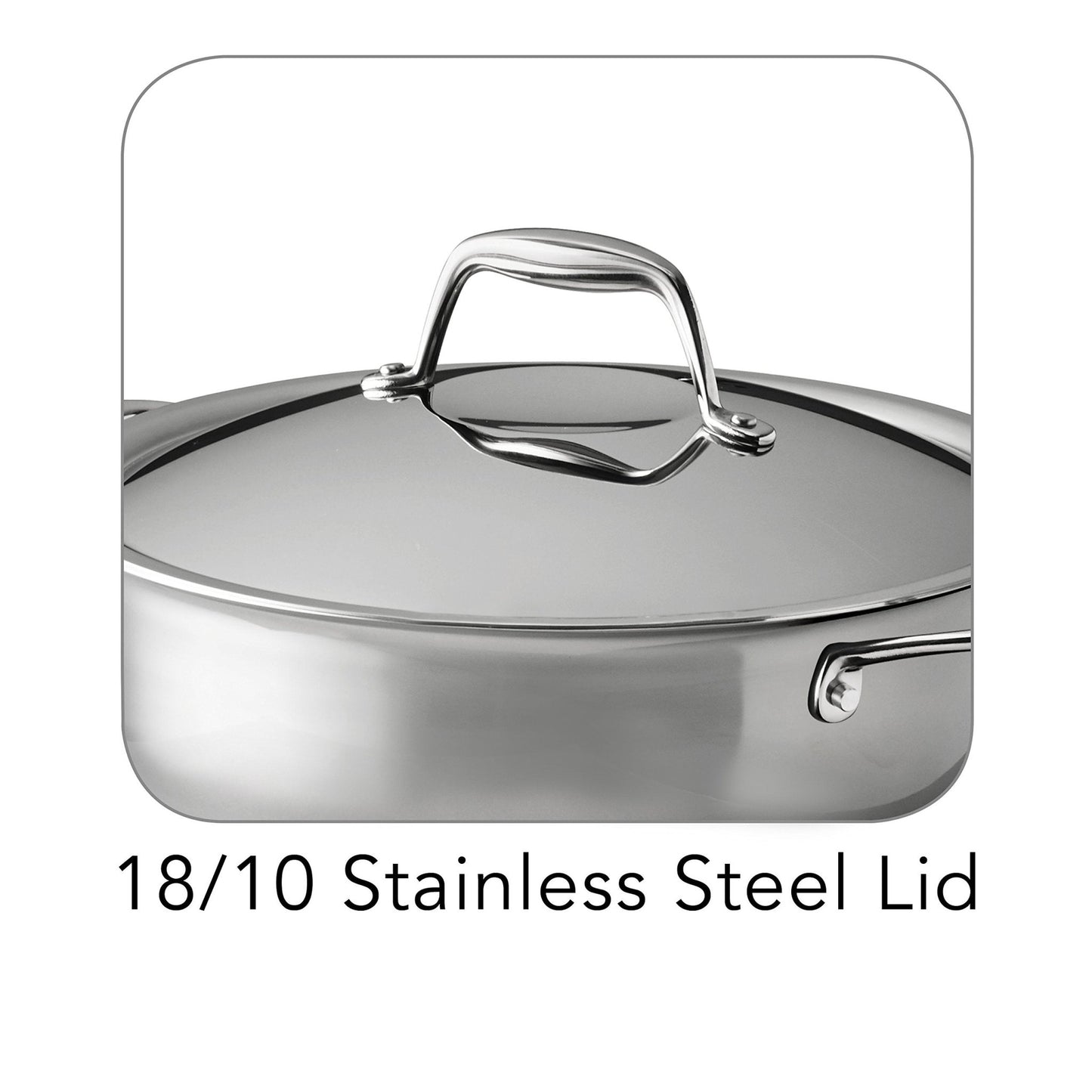 Tramontina Tri - Ply Clad Stainless Steel 4 - Quart Universal Pan with Lid, Induction - Ready Cooking Pan - electronicsexpo.com - Sauce Pans & Sauciers