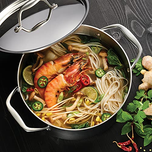 Tramontina Tri - Ply Clad Stainless Steel 5 - Quart Dutch Oven Pot with Lid, Induction - Ready, Dishwasher - Safe, NSF - Certified, Made in Brazil - electronicsexpo.com - Frying Pans & Skillets