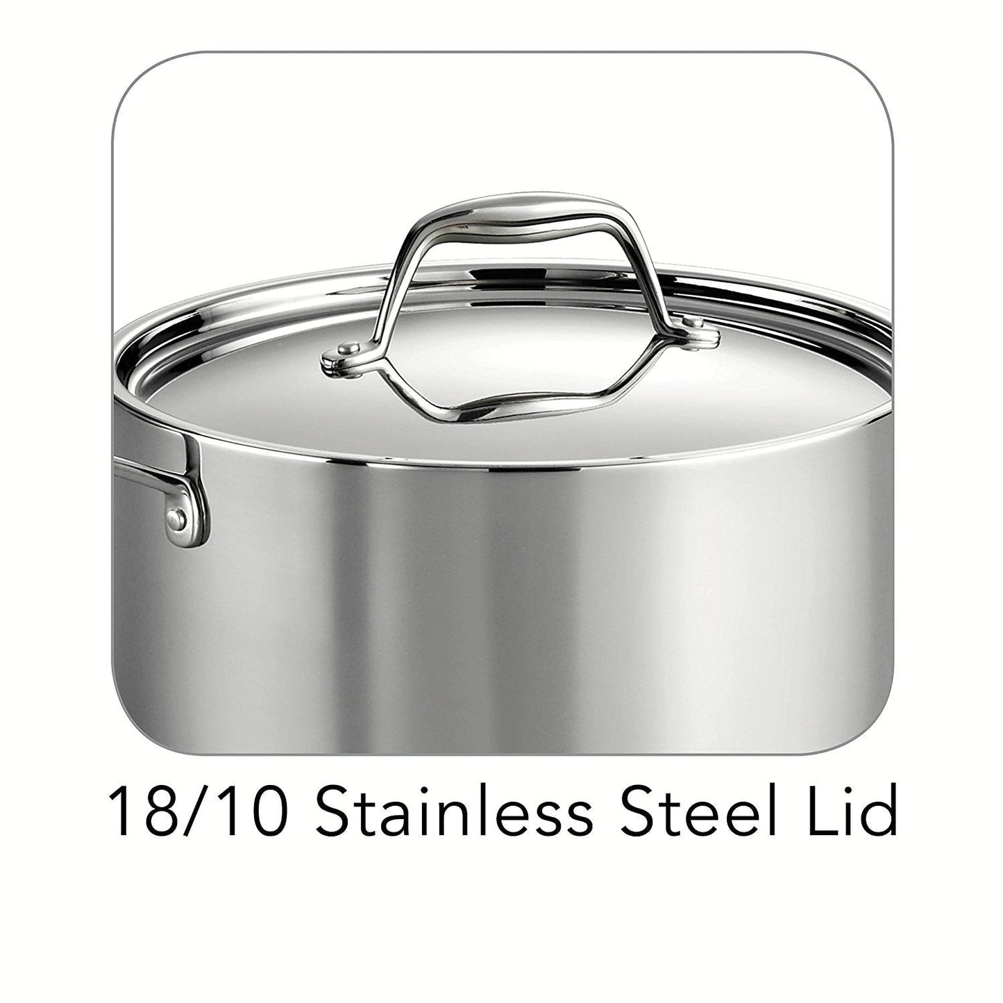 Tramontina Tri - Ply Clad Stainless Steel 6 - Quart Sauce Pot with Lid, Induction - Ready Pot, Dishwasher - Safe, NSF - Certified, Made in Brazil - electronicsexpo.com - Sauce Pans & Sauciers