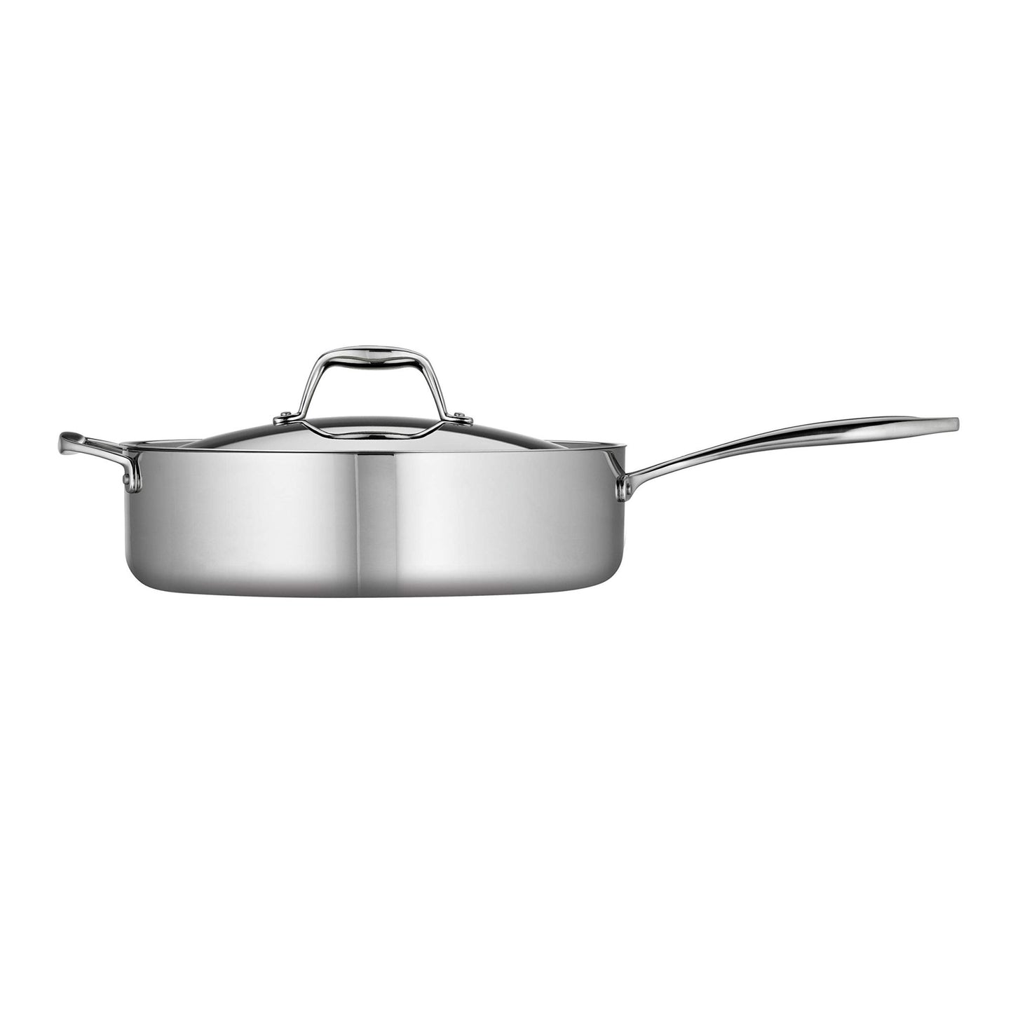 Tramontina Tri - Ply Clad Stainless Steel 6 - Quart Saute Pan with Lid, Induction - Ready Cooking Pan - electronicsexpo.com - Sauce Pans & Sauciers
