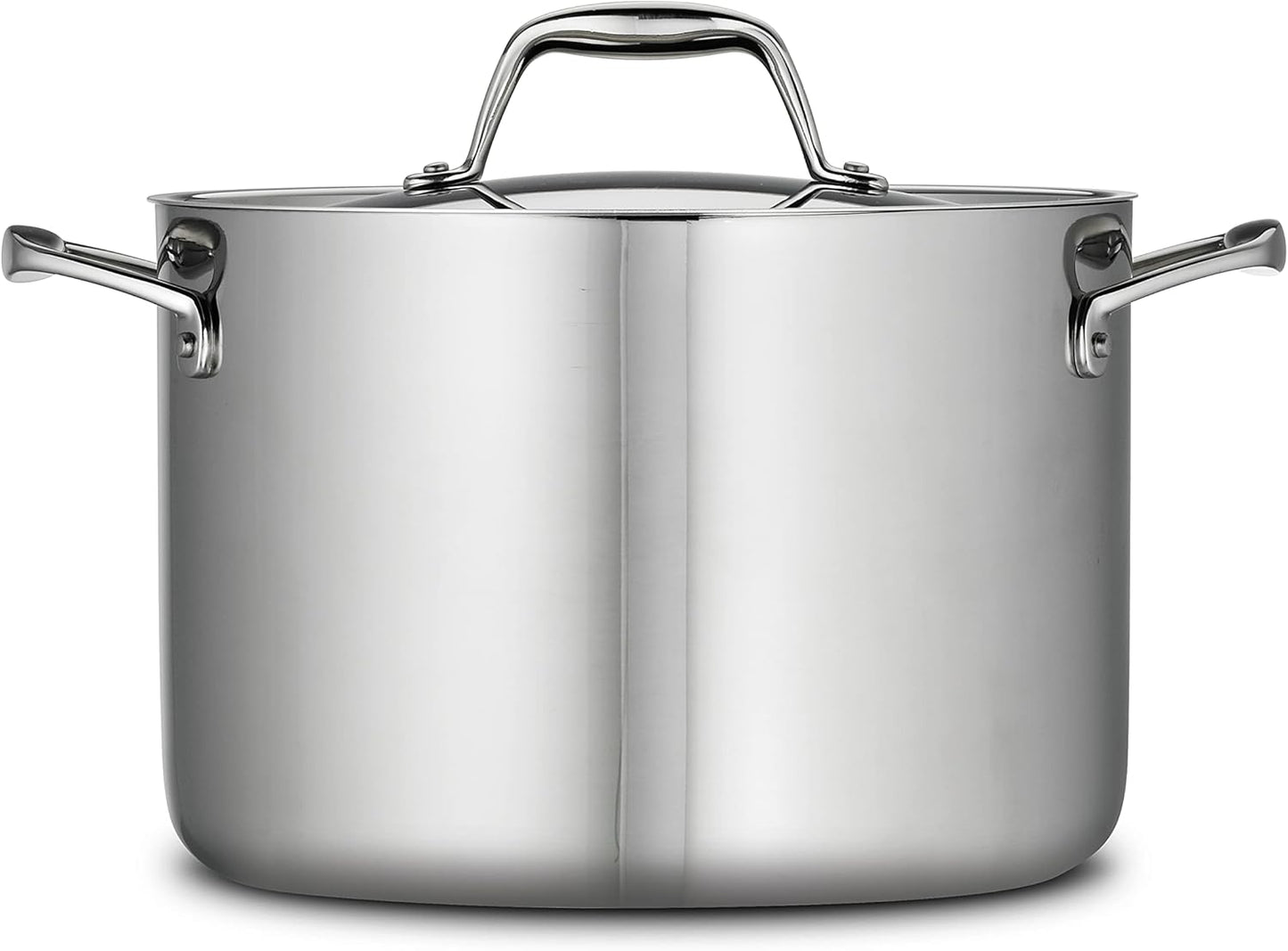 Tramontina Tri - Ply Clad Stainless Steel 8 - Quart Stock Pot with Lid, Induction - Ready Pasta Pot, Dishwasher - Safe, NSF - Certified, Made in Brazil - electronicsexpo.com - Sauce Pans & Sauciers