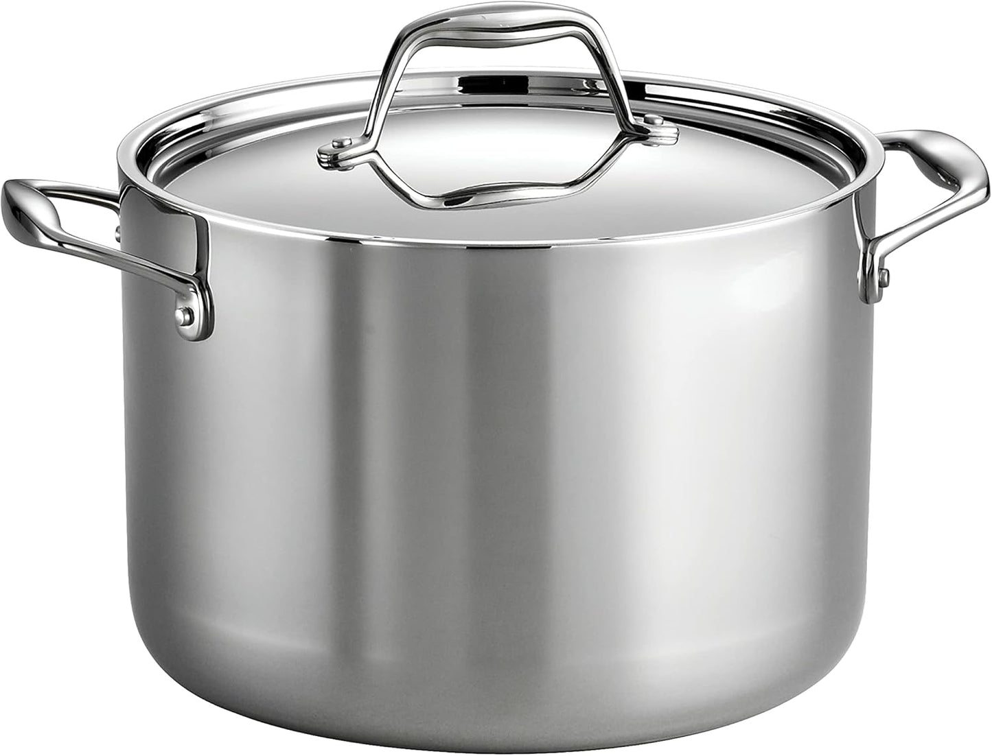Tramontina Tri - Ply Clad Stainless Steel 8 - Quart Stock Pot with Lid, Induction - Ready Pasta Pot, Dishwasher - Safe, NSF - Certified, Made in Brazil - electronicsexpo.com - Sauce Pans & Sauciers
