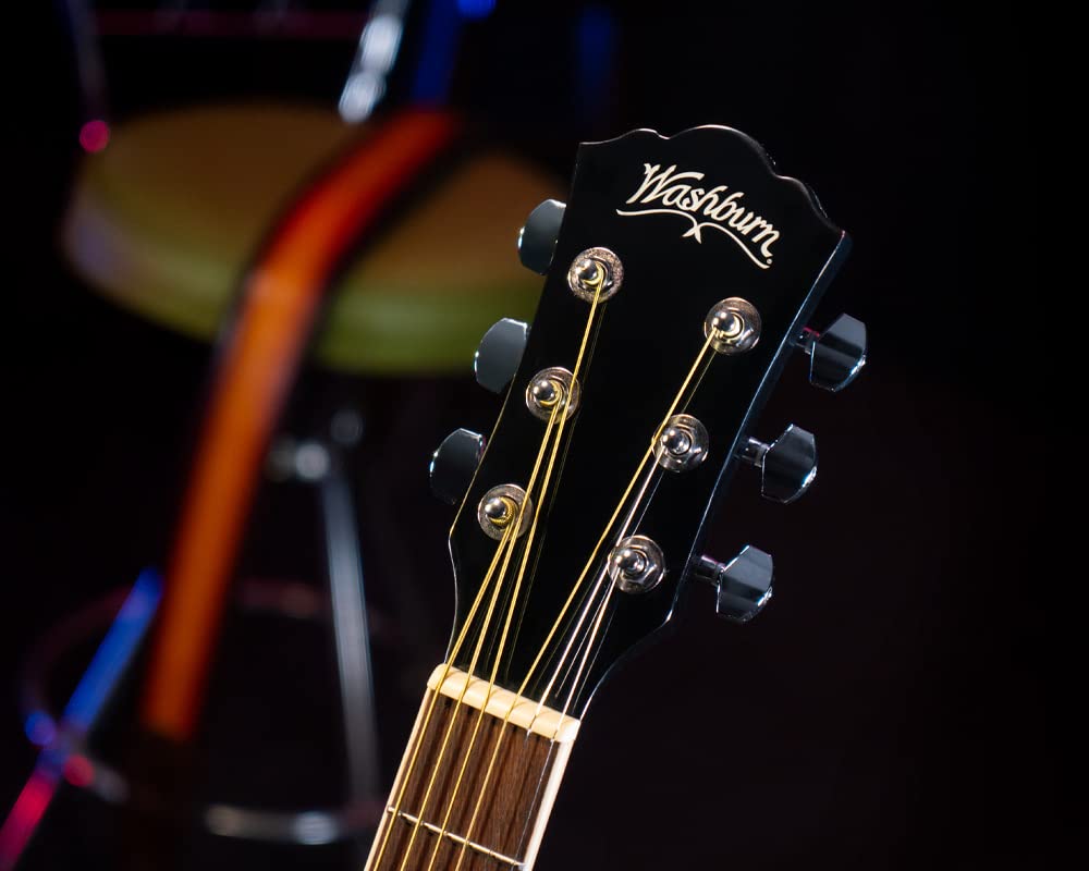 Washburn Vintage Series 6 String Acoustic - Electric Guitar (Right/Tobacco Sunburst) - electronicsexpo.com - Acoustic Guitars