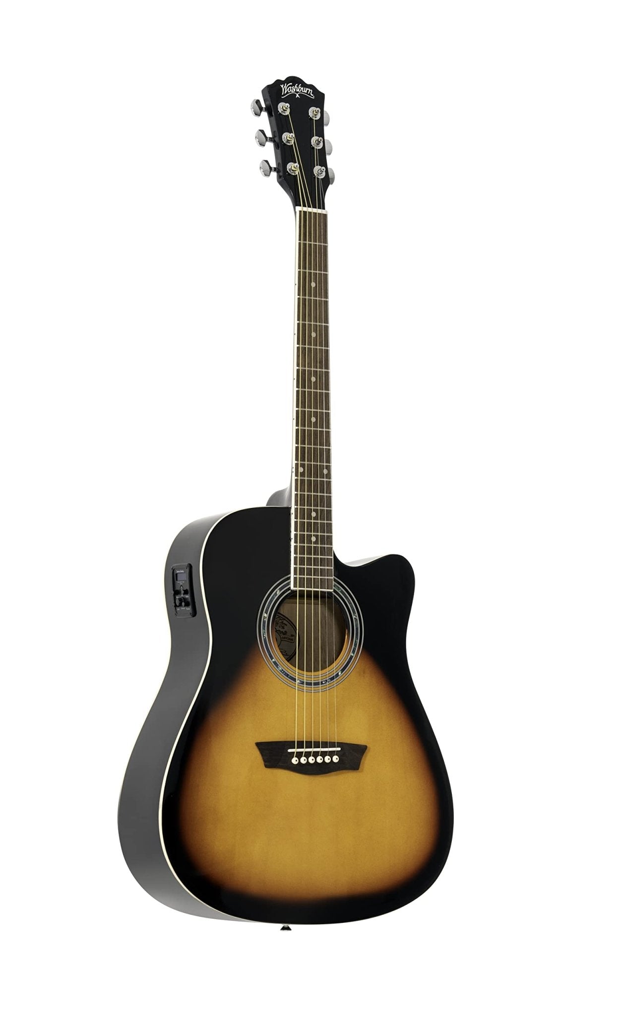 Washburn Vintage Series 6 String Acoustic - Electric Guitar (Right/Tobacco Sunburst) - electronicsexpo.com - Acoustic Guitars