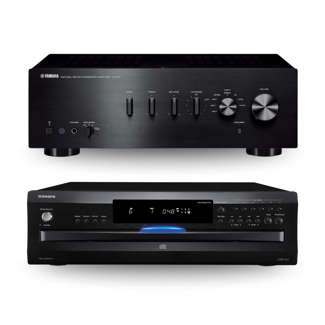 Yamaha A - S301BL Integrated Amplifier & CDC - 3.4 6 - Disc CD Changer (Bundle) - electronicsexpo.com - Home Theater Systems & Packages