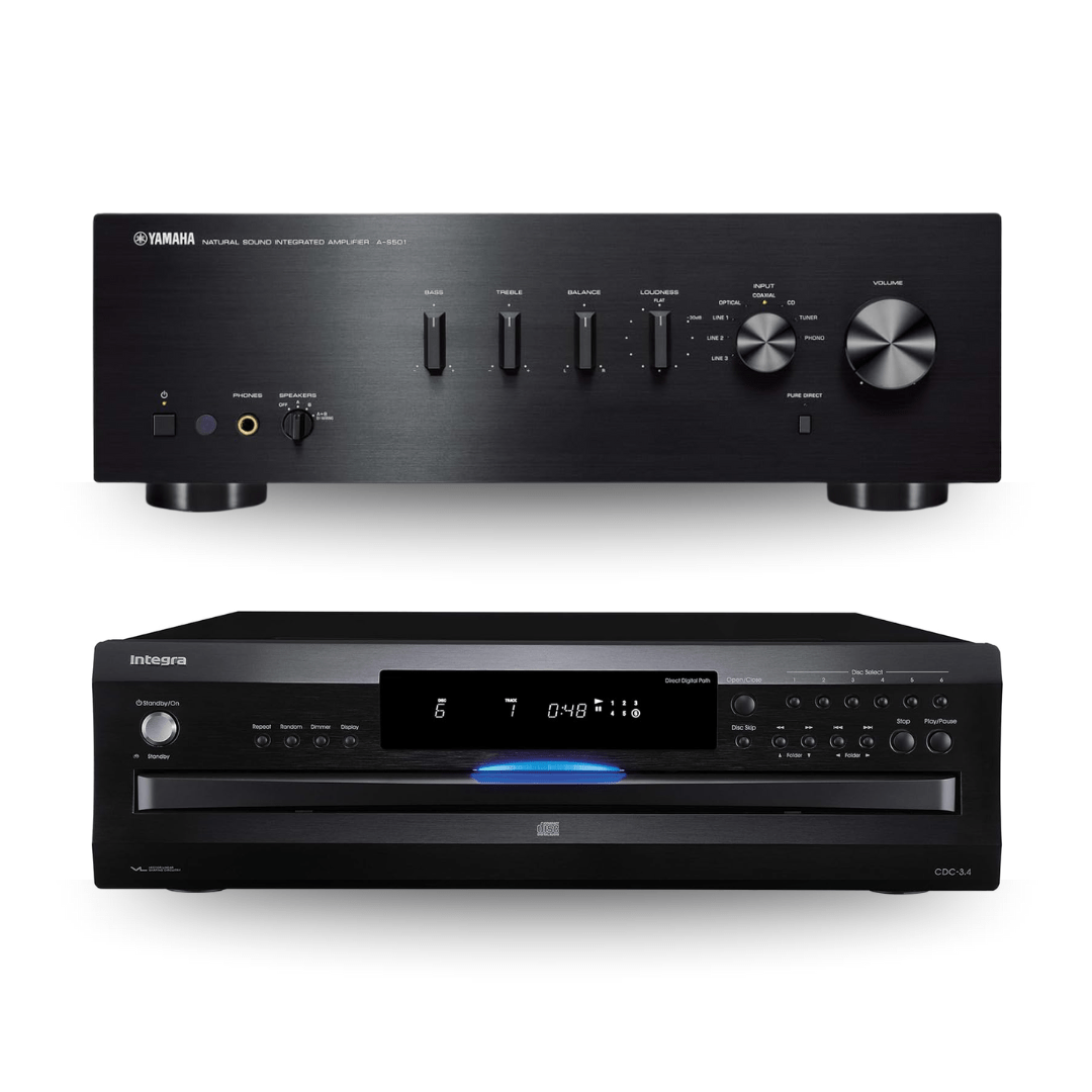 Yamaha A - S501BL Integrated Amplifier & CDC - 3.4 6 - Disc CD Changer (Bundle) - electronicsexpo.com - Home Theater Systems & Packages