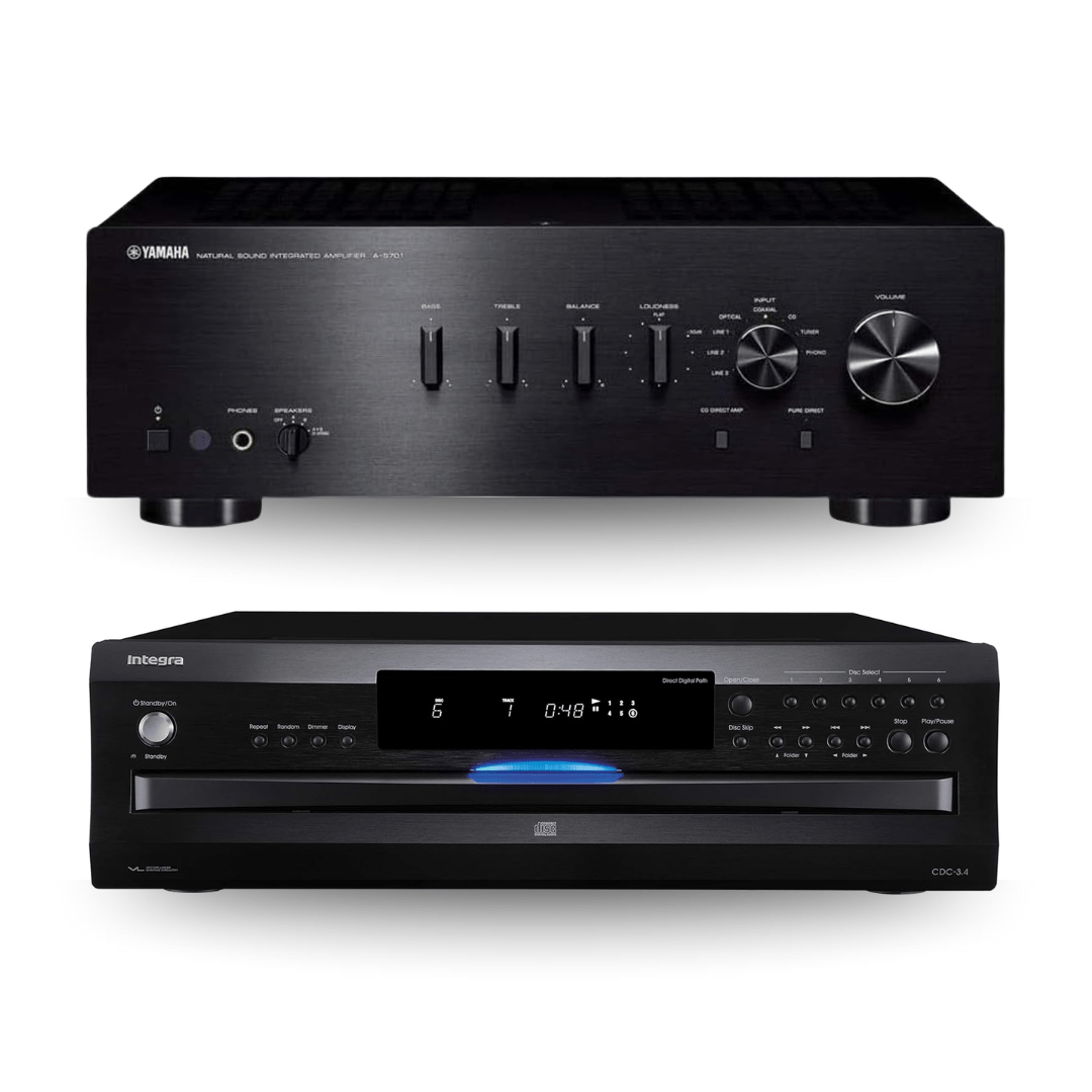 Yamaha A - S701BL Natural Sound Integrated Amplifier & CDC - 3.4 Six - Disc CD Changer (Bundle) - electronicsexpo.com - Home Theater Systems & Packages