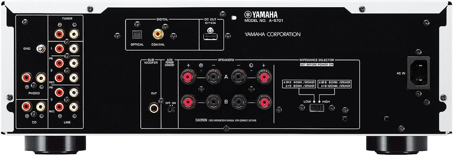 Yamaha A - S701SL Natural Sound Integrated Stereo Amplifier (Silver) - electronicsexpo.com - Integrated Amplifiers