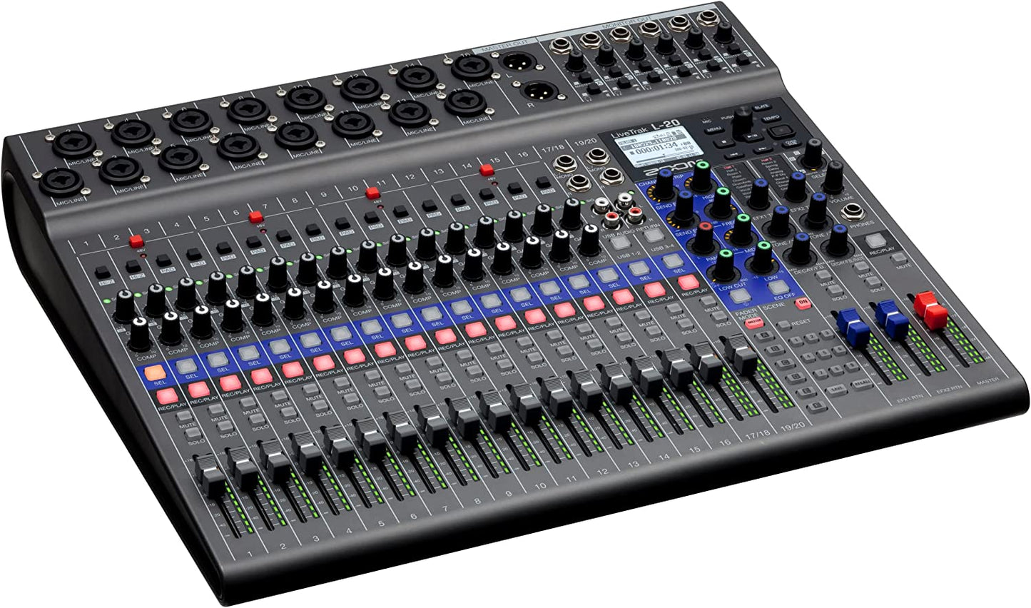 Zoom LiveTrak L - 20 Digital Mixer & Multitrack Recorder - electronicsexpo.com - Pro Mixers