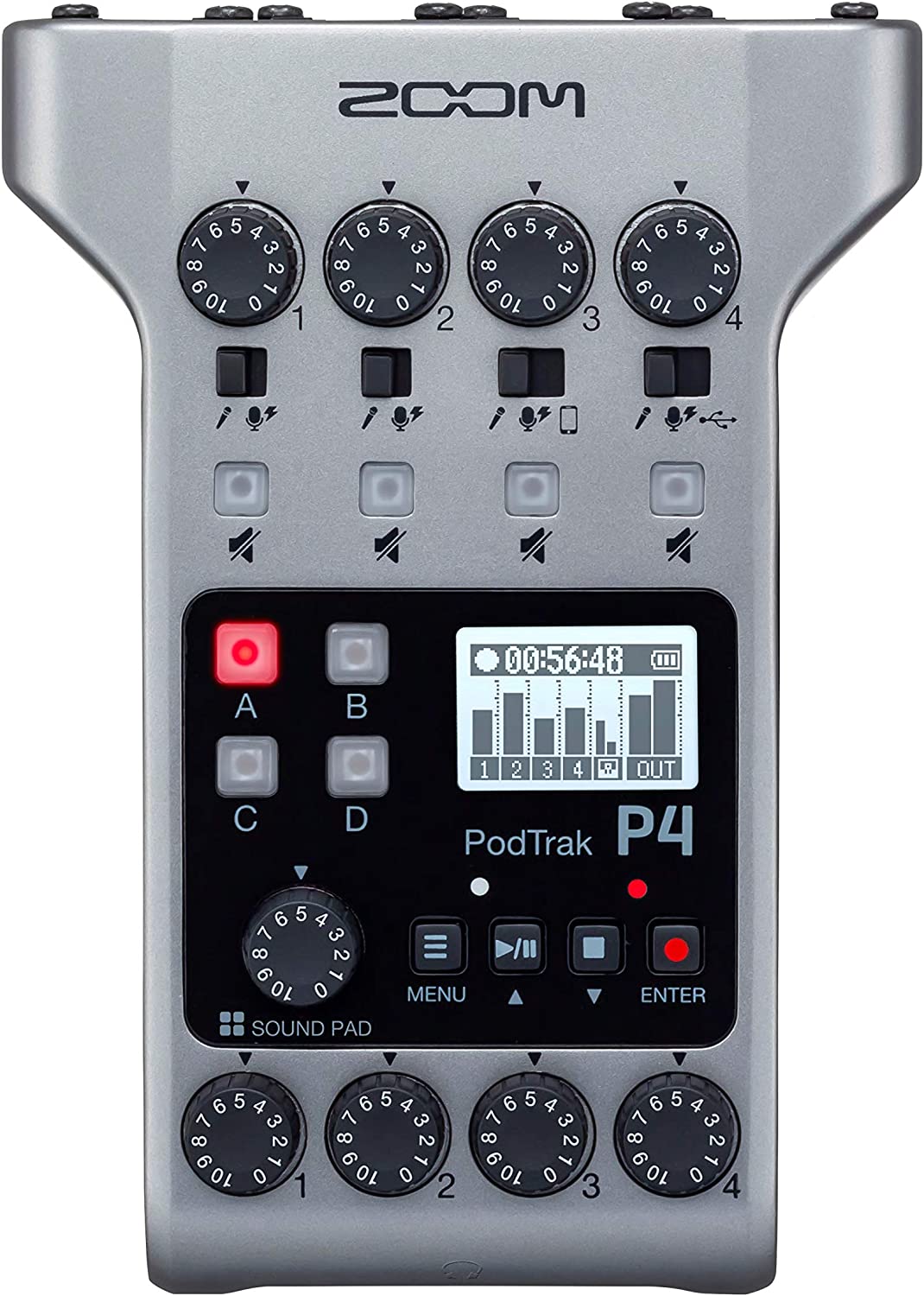 Zoom PodTrak P4 Portable Multitrack Podcast Recorder - electronicsexpo.com - Audio Interfaces