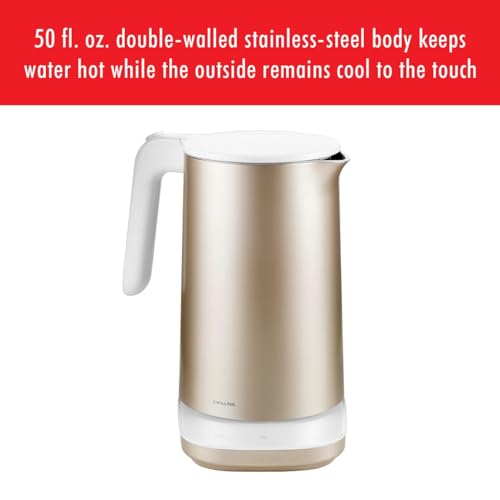 ZWILLING Enfinigy 1.56 - qt Cool Touch Electric Kettle Pro, Cordless Tea Kettle, Gold - electronicsexpo.com - Electric Kettles