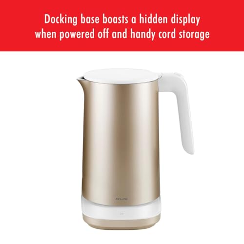 ZWILLING Enfinigy 1.56 - qt Cool Touch Electric Kettle Pro, Cordless Tea Kettle, Gold - electronicsexpo.com - Electric Kettles
