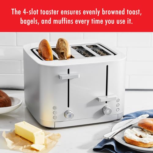 ZWILLING Enfinigy 4 Slice Toaster with Extra Wide 1.5" Slots for Bagels + 7 Toast Settings - electronicsexpo.com - Toasters