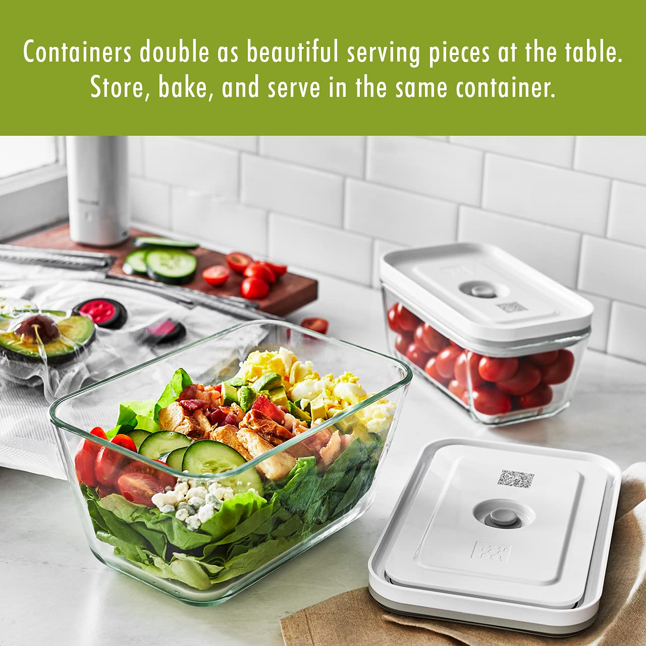 ZWILLING Fresh & Save 2 - pc Large Glass Airtight Food Storage Container, Meal Prep Container - electronicsexpo.com - Food Storage Containers