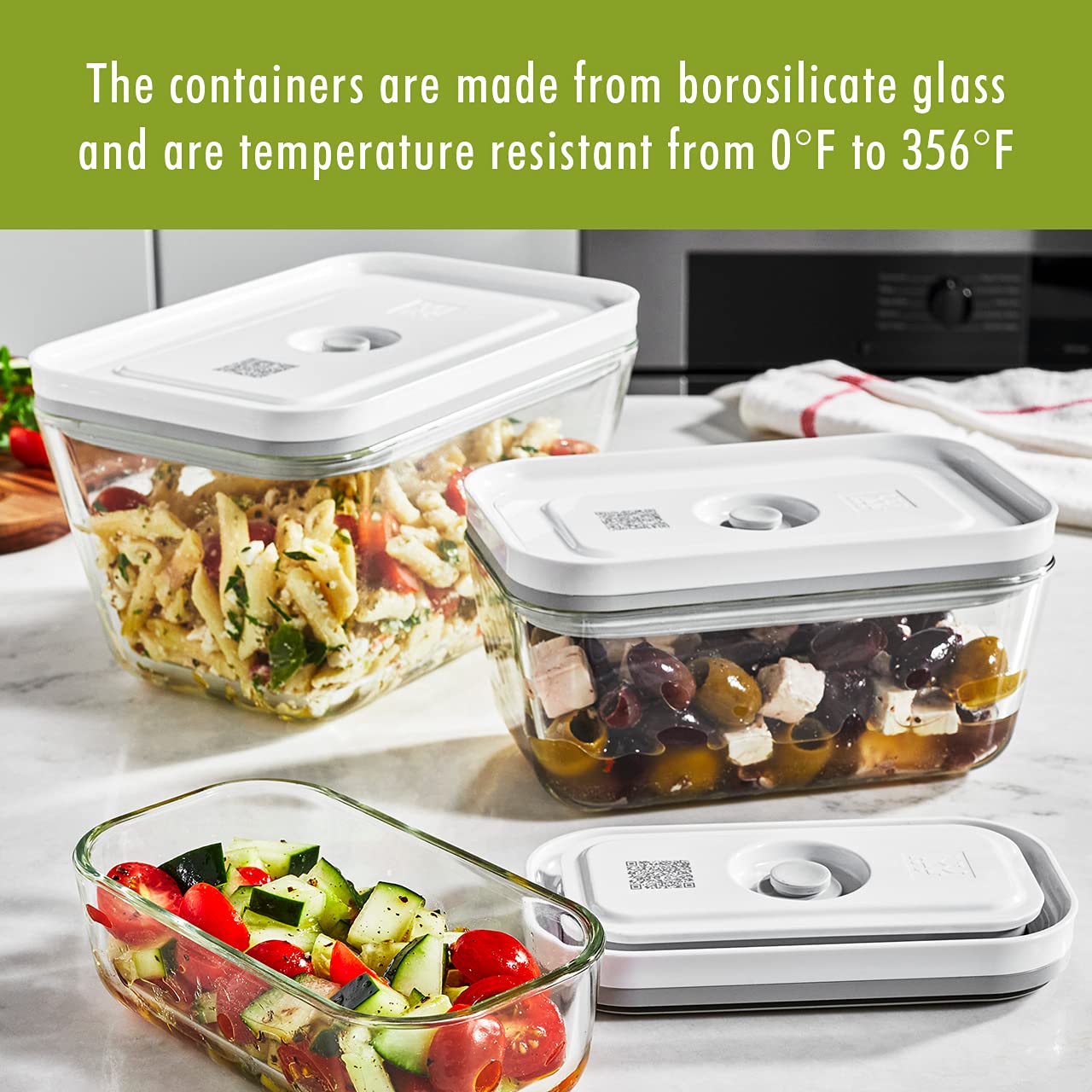ZWILLING Fresh & Save 2 - Piece Small Glass Airtight Food Storage Container, Meal Prep Container - electronicsexpo.com - Food Storage Containers