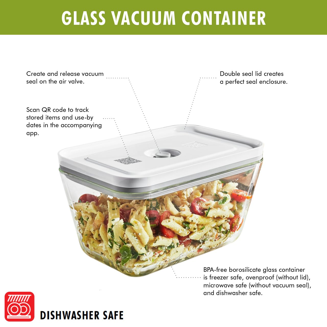 ZWILLING Fresh & Save 2 - Piece Small Glass Airtight Food Storage Container, Meal Prep Container - electronicsexpo.com - Food Storage Containers