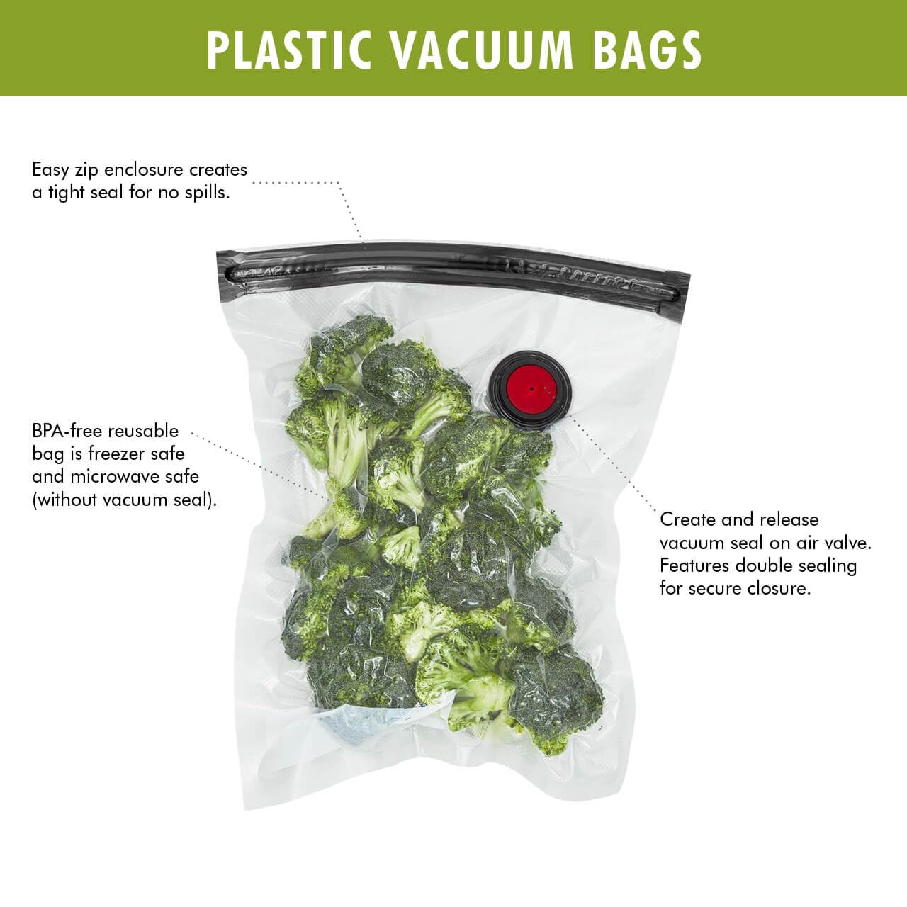 ZWILLING Fresh & Save Set 20 - pc Vacuum Sealer Bags for Food, Reusable Sous Vide Bags - electronicsexpo.com - Food Storage Bags