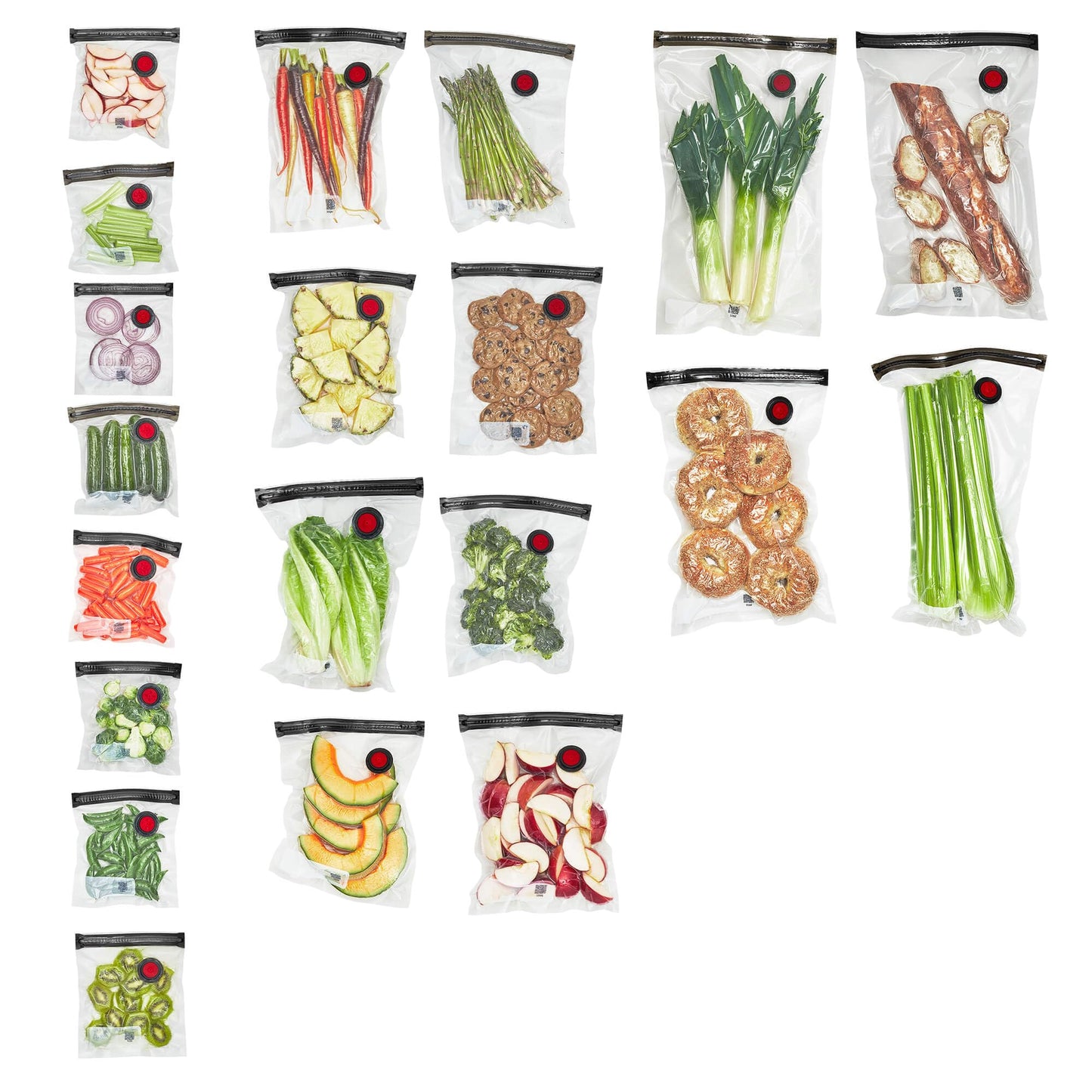 ZWILLING Fresh & Save Set 20 - pc Vacuum Sealer Bags for Food, Reusable Sous Vide Bags - electronicsexpo.com - Food Storage Bags