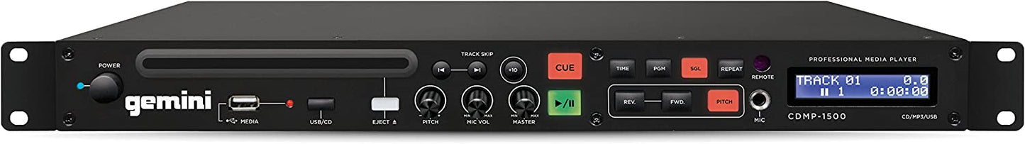 Gemini Sound CDMP - 1500 19" Professional Mountable CD MP3 USB Media Music Player System Input with Remote - electronicsexpo.com - CD Players