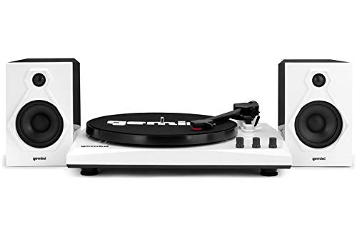Gemini Sound TT - 900 Series Stereo Belt Drive Turntable Sound System Set, 3 Speed Vinyl Record Bluetooth Player with Dual 50W Watts Speakers (Black/White) - electronicsexpo.com - Pro Turntables