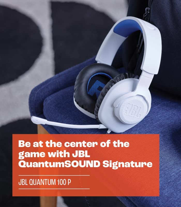 JBL Quantum 100P Console Gaming Headset for Playstation (White) - electronicsexpo.com - Headphones