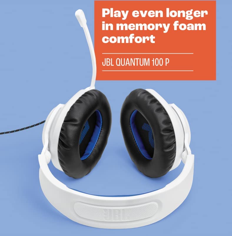 JBL Quantum 100P Console Gaming Headset for Playstation (White) - electronicsexpo.com - Headphones