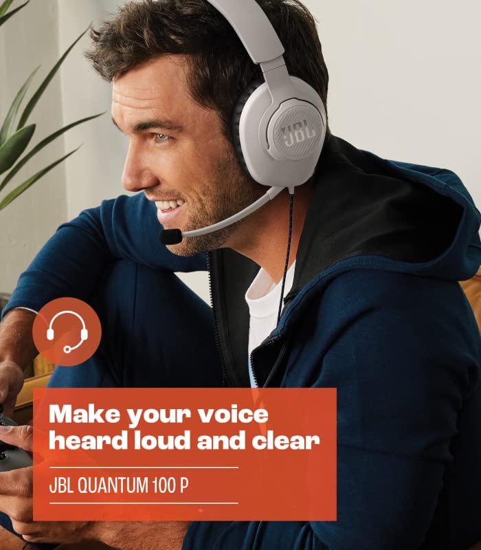 JBL Quantum 100P Console Gaming Headset for Playstation (White) - electronicsexpo.com - Headphones