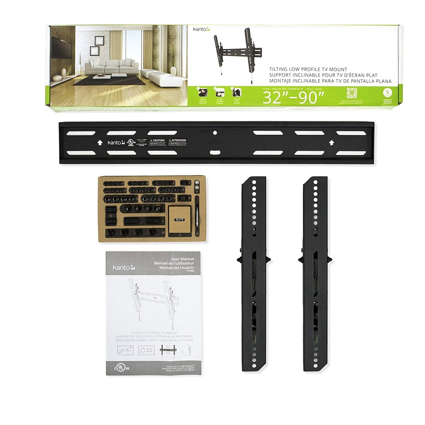 Kanto PT300 Tilting Wall Mount for 32" to 90" TV Displays - electronicsexpo.com - Brackets