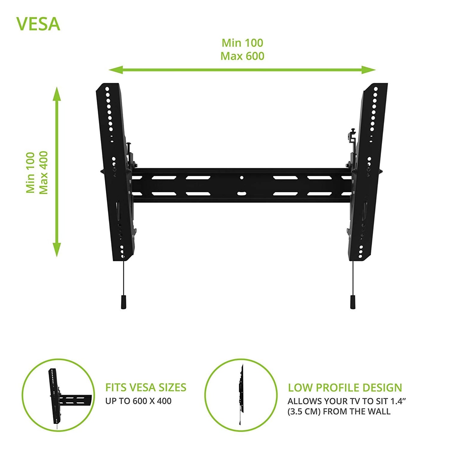 Kanto PT300 Tilting Wall Mount for 32" to 90" TV Displays - electronicsexpo.com - Brackets