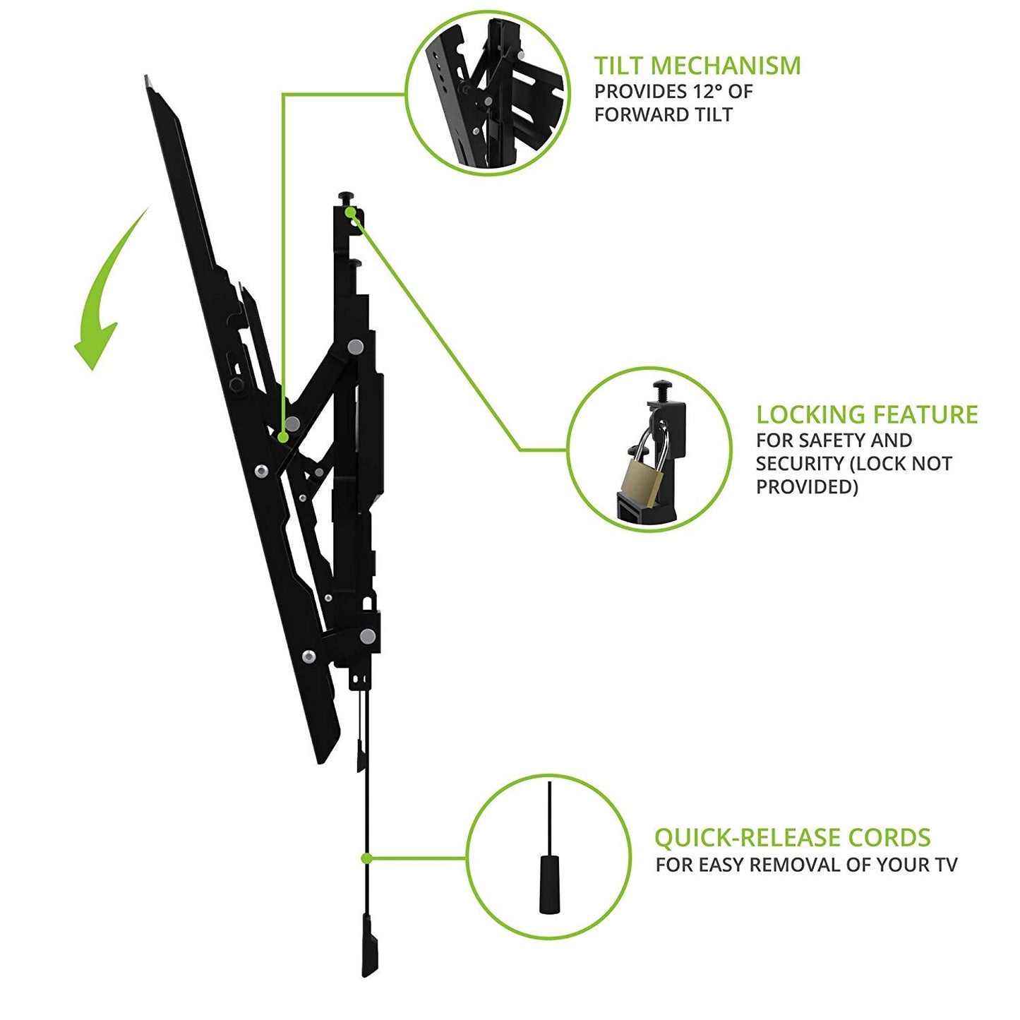 Kanto PT300 Tilting Wall Mount for 32" to 90" TV Displays - electronicsexpo.com - Brackets