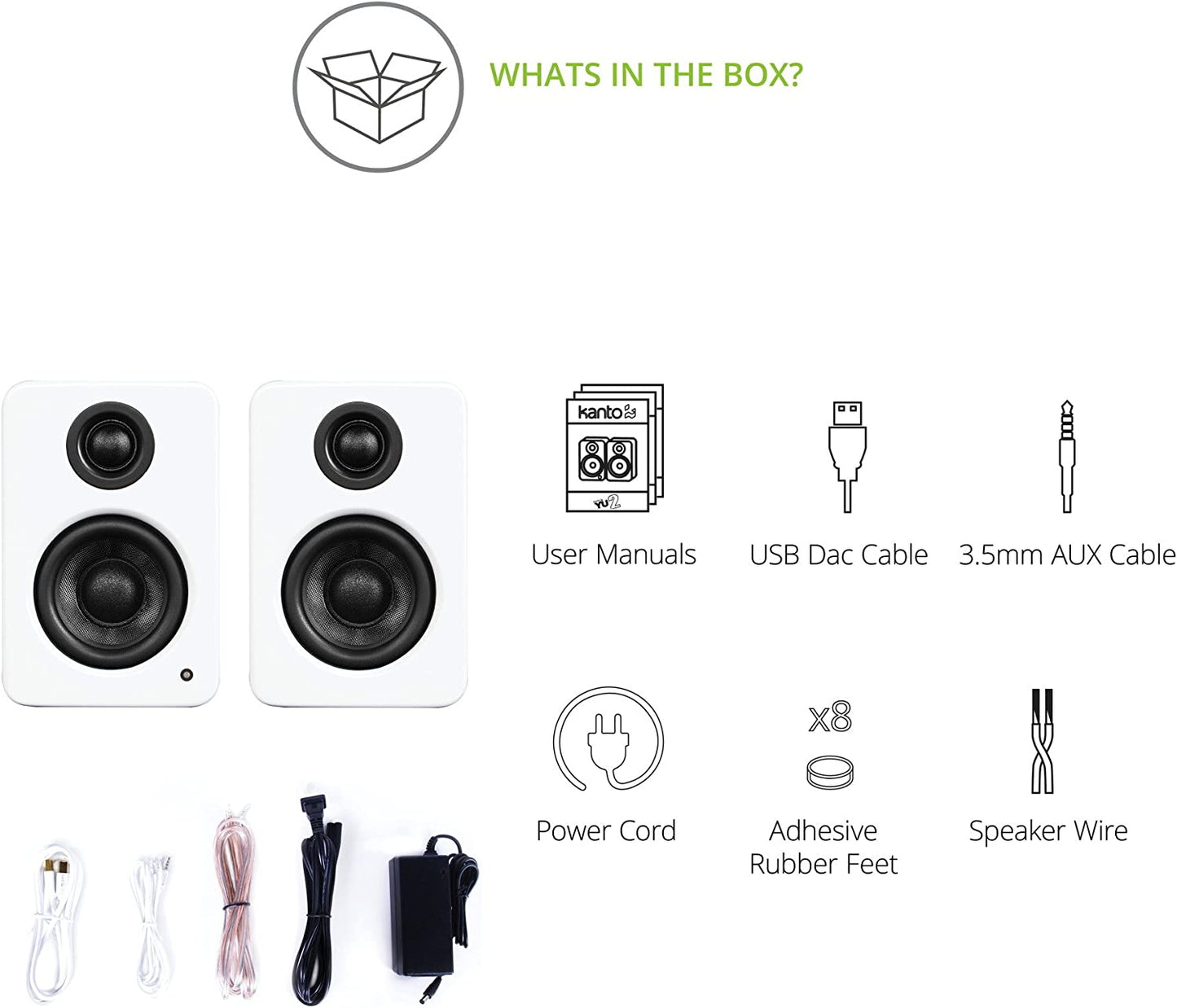 Kanto YU2 Speakers 2 - Way Powered Desktop Speakers (Pair) SPECIAL - electronicsexpo.com - Powered Speakers