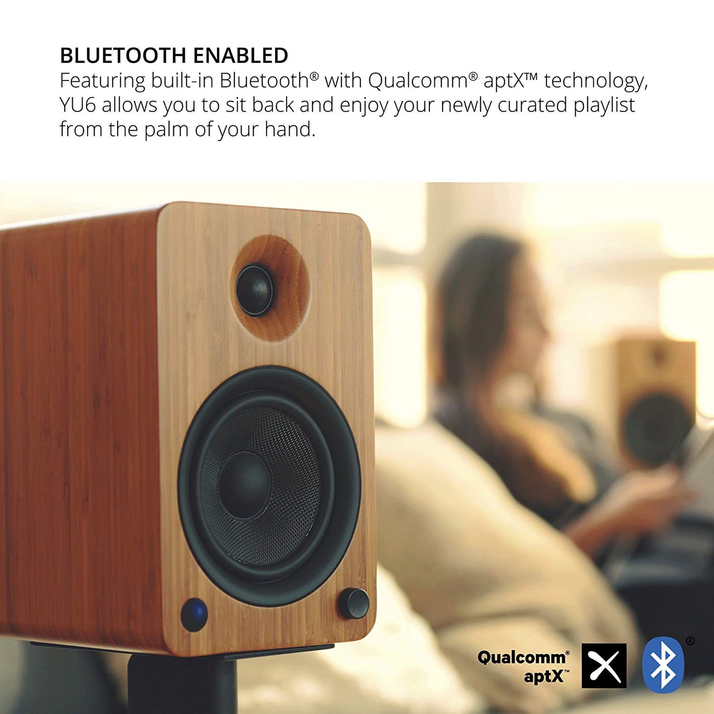 Kanto YU6 Powered Speakers with Bluetooth and Phono Preamp (Gloss White) - electronicsexpo.com - Bluetooth Speakers