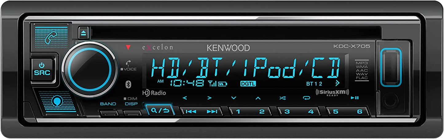 Kenwood KDC - X705 Single - DIN CD Receiver with Bluetooth - electronicsexpo.com - Car Stereo Receivers