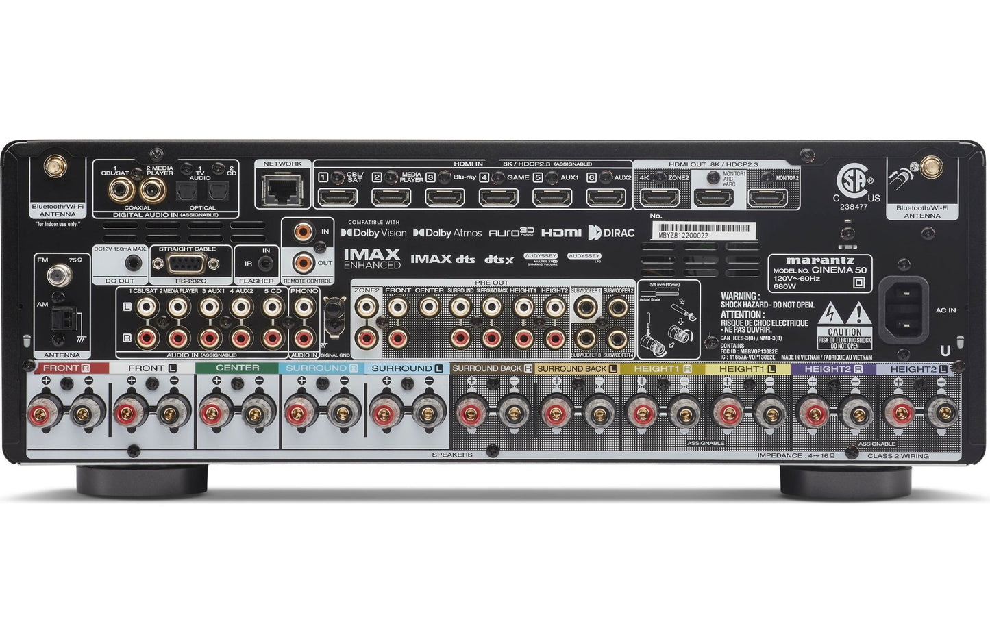 Marantz Cinema 50 9.4 Channel Home Theater Receiver - electronicsexpo.com - Home Theater Receivers