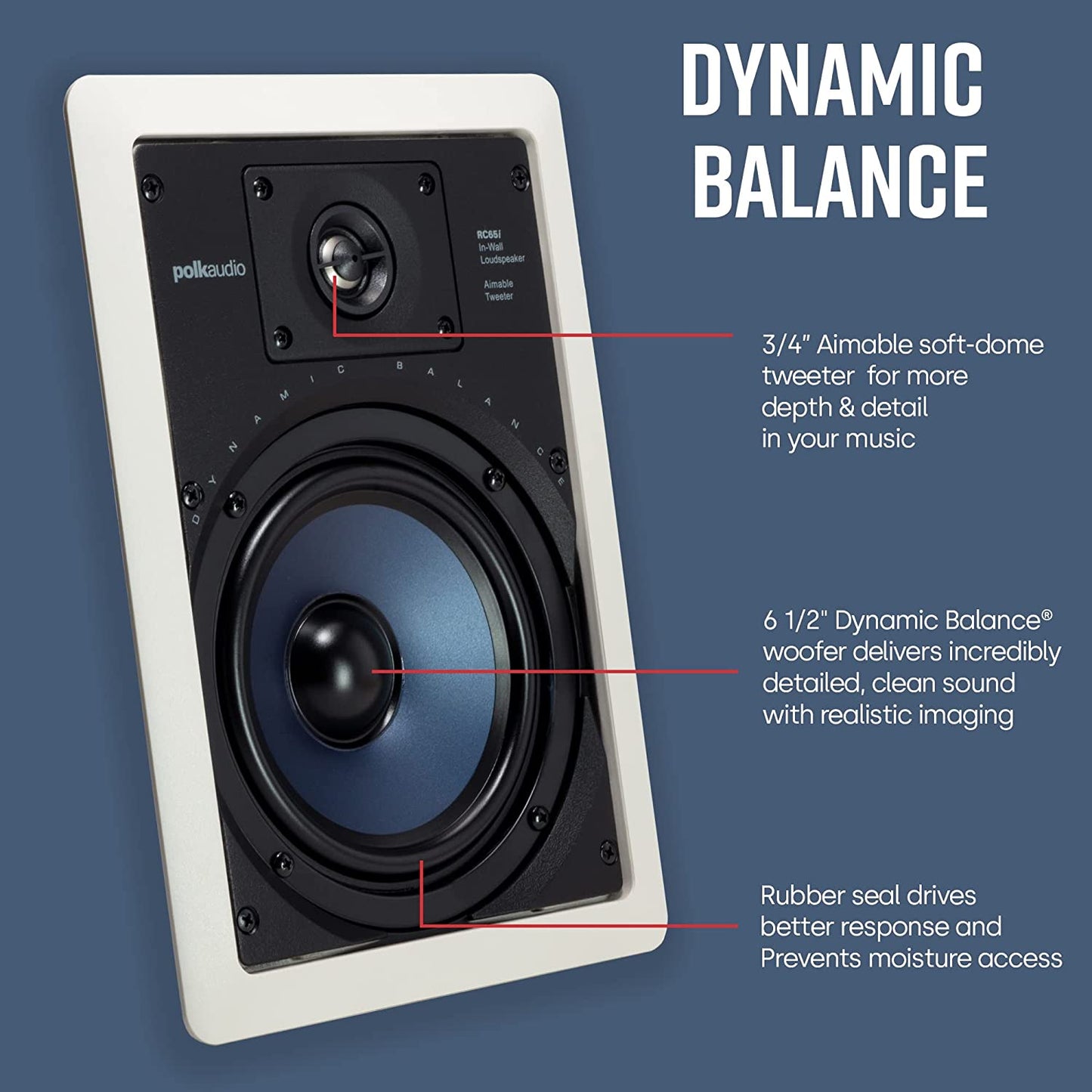 Polk Audio RC65i In - Wall Speakers (Pair) - electronicsexpo.com - In Ceiling In Wall Speakers