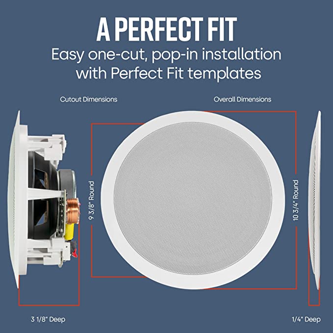 Polk Audio RC80i Round 8" Two - Way In - Wall/Ceiling Speakers (4 Speaker Bundle) - electronicsexpo.com - In Ceiling In Wall Speakers