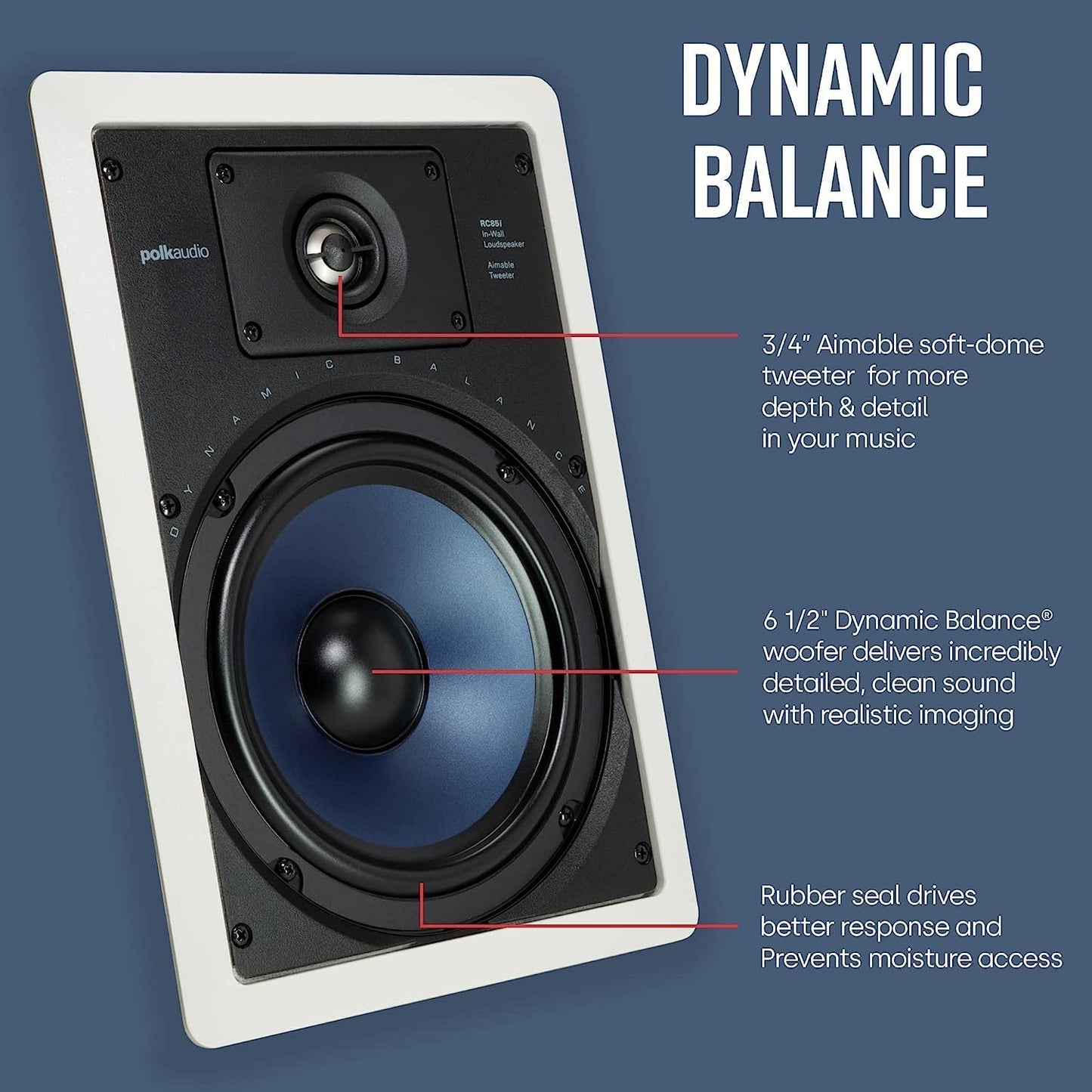 Polk Audio RC85i 8'' 2 - Way Premium In - Wall Speakers (4 Speaker Bundle) - electronicsexpo.com - In Ceiling In Wall Speakers