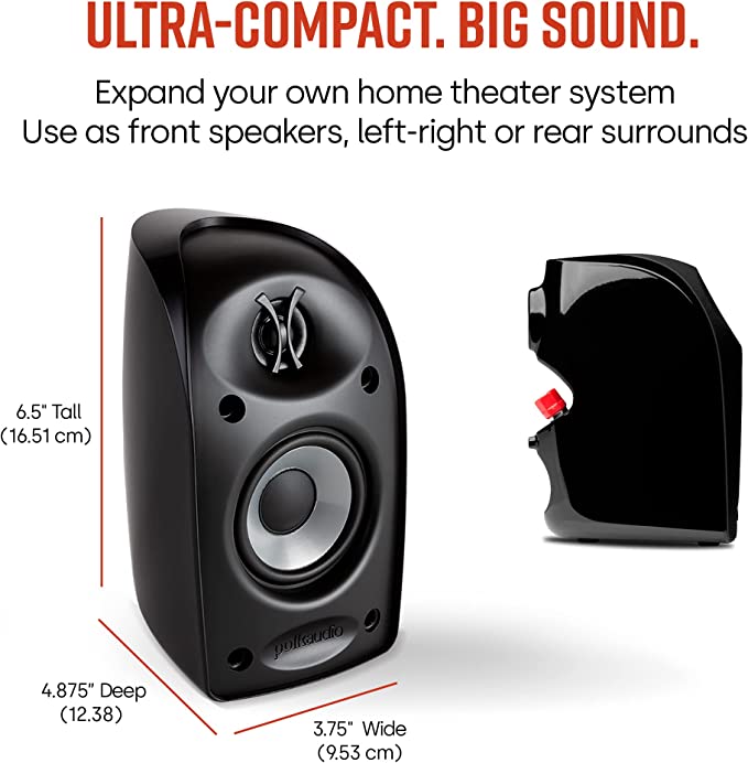 Polk Audio TL1 Satellite Speaker (Each/Black) - electronicsexpo.com - Surround Speakers