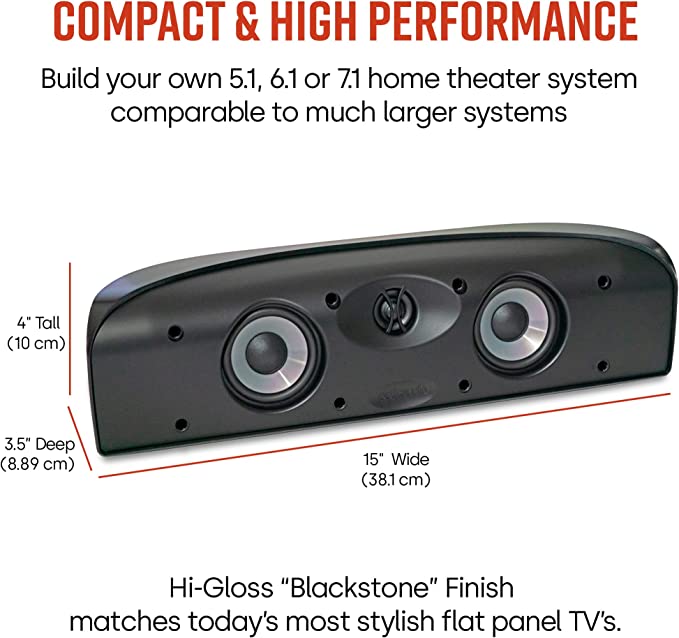 Polk Audio TL1 Speaker Center Channel (Each/Black) - electronicsexpo.com - Center Channel Speaker