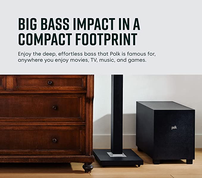 Polk Monitor XT10 Home Subwoofer, 10" Deep Bass Woofer (Certified Refurbished) - electronicsexpo.com - Subwoofers